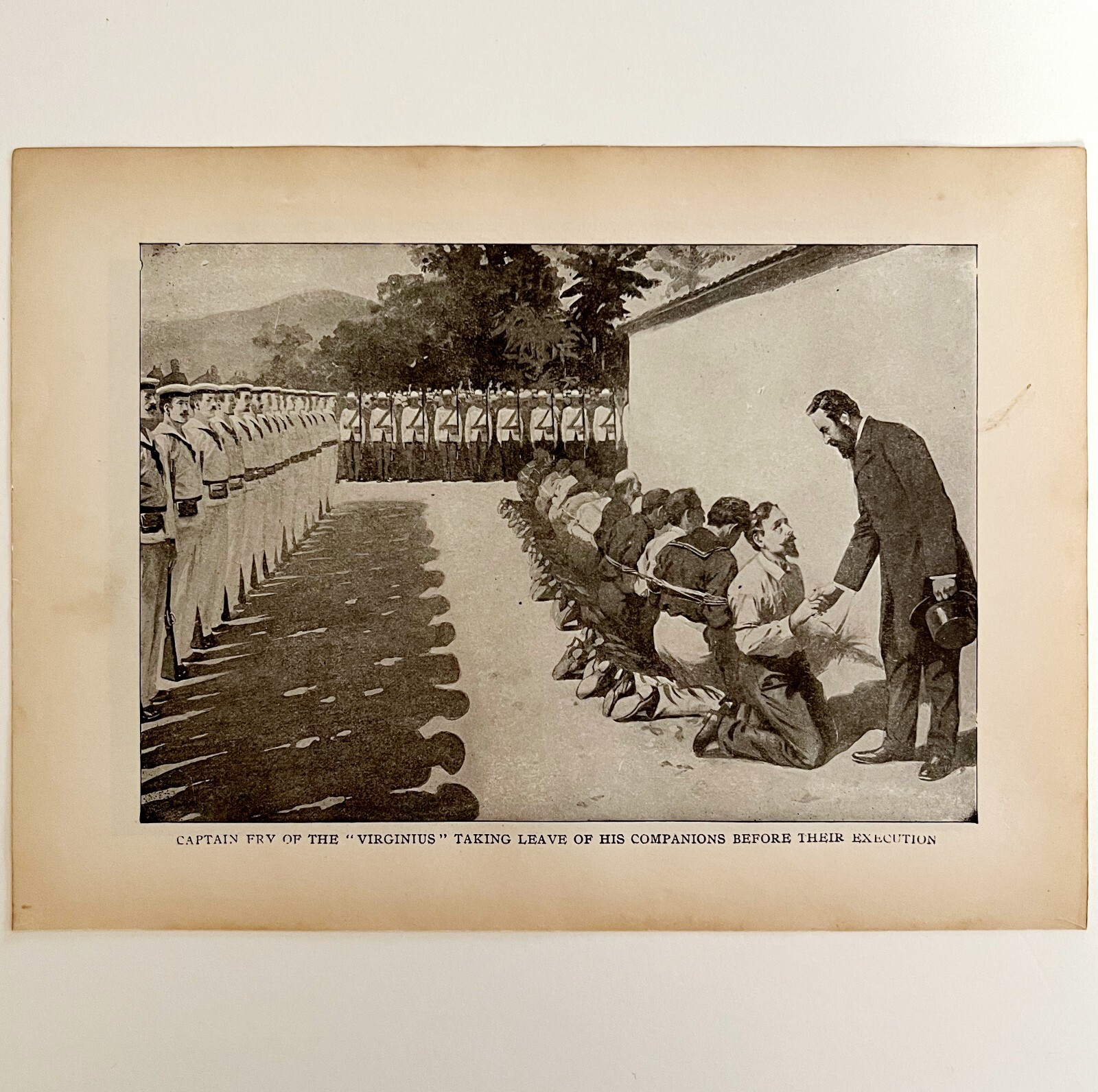 Captain Fry Says Goodbye Before Virginius Execution 1899 Victorian Print DWV7C