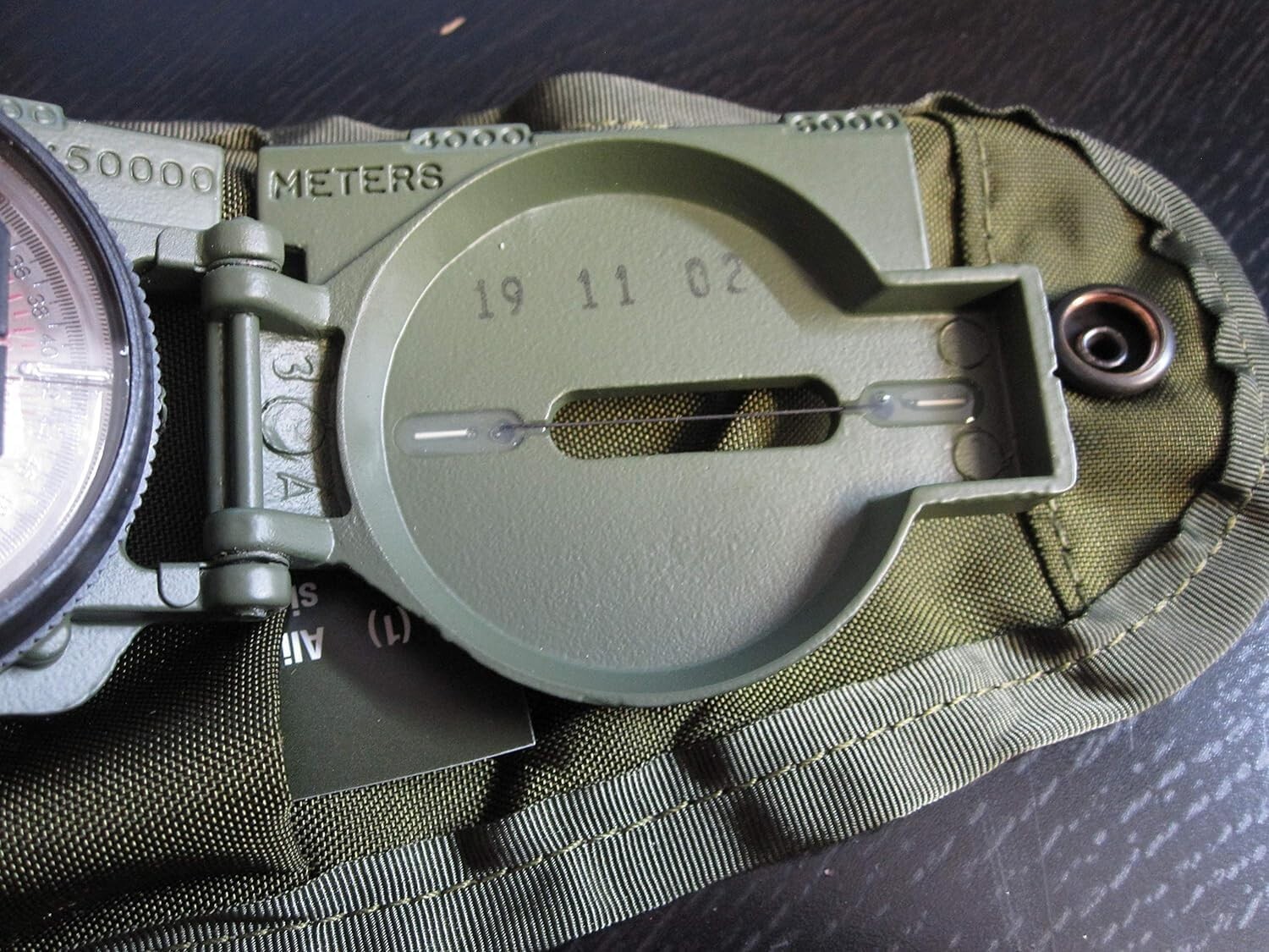 US Military Phosphorescent Lensatic Compass, Olive Drab Waterproof with Pouch