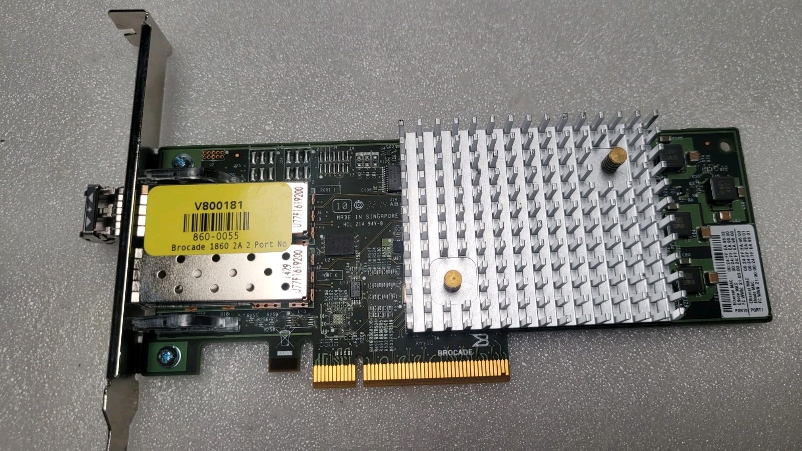 Brocade 1860 Dual Port 16GB HBA RS-1860-2A01 Full Height Bracket 8G SFP 860-0055