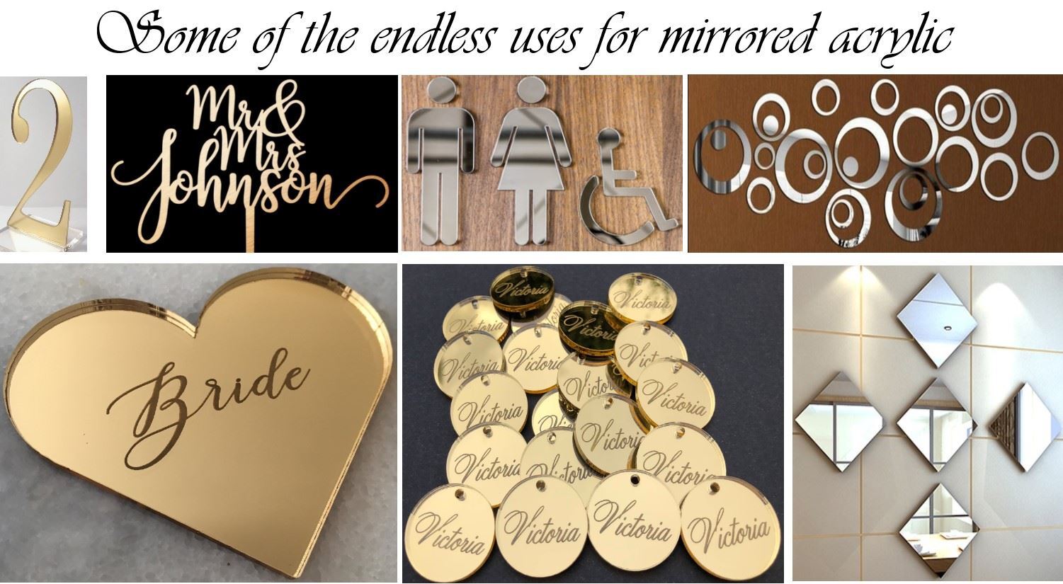 NEW Silver Mirror Cast Acrylic Plexiglass Sheets 1/8” Thick (3mm) 17 Sizes