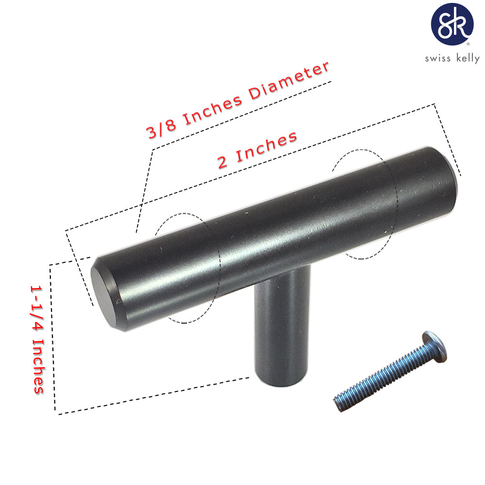 Swiss Kelly Hardware Matte Black Kitchen Cabinet Handles Drawer Pulls