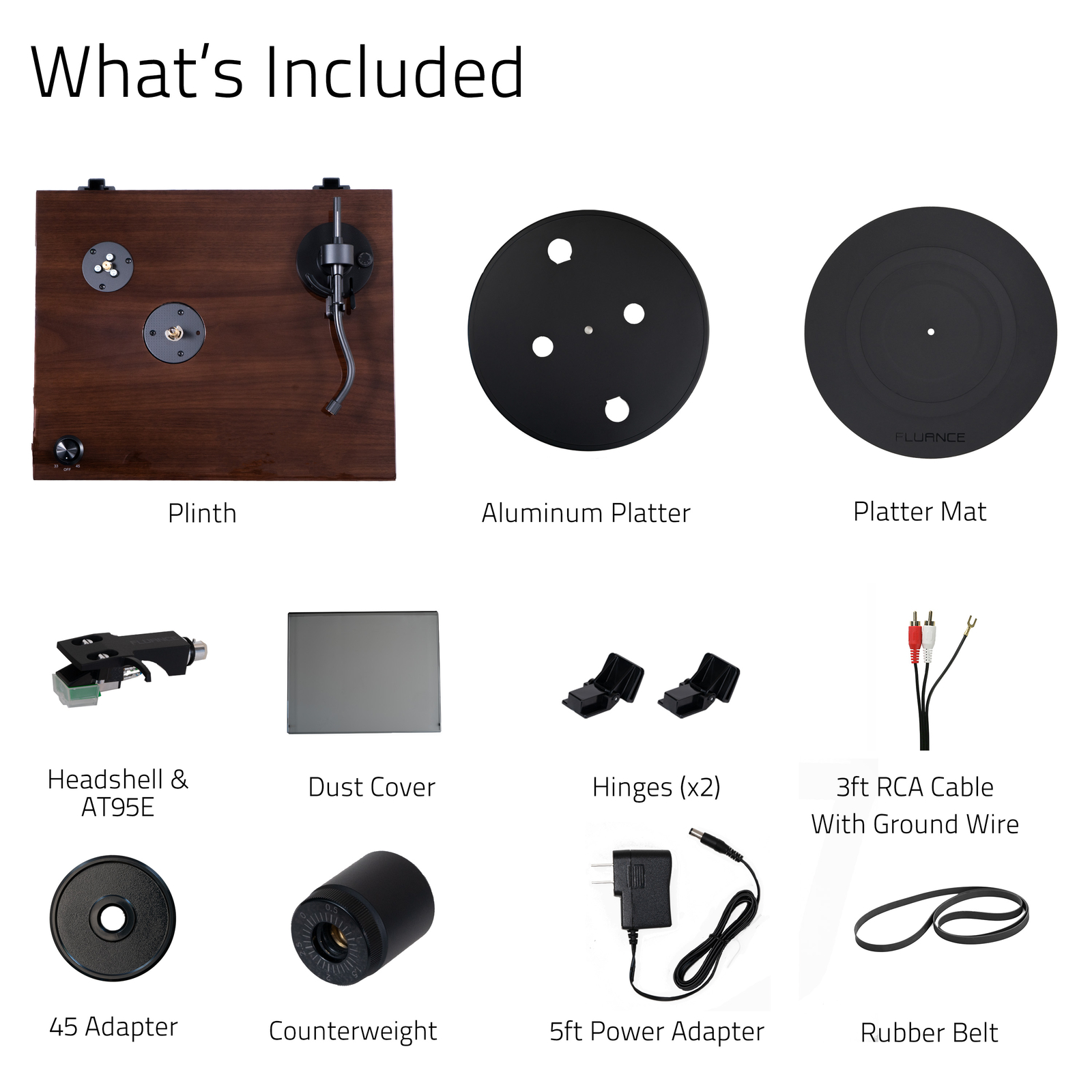 Fluance Elite HiFi Vinyl Turntable Record Player Audio Technica Cartridge