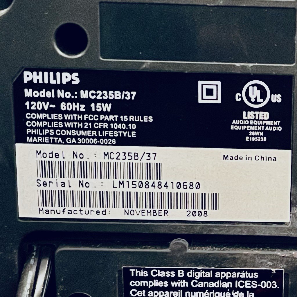 Philips MC235B/37 Micro Shelf Stereo System CD AM/FM Aux w/Speakers - SHIPS FREE