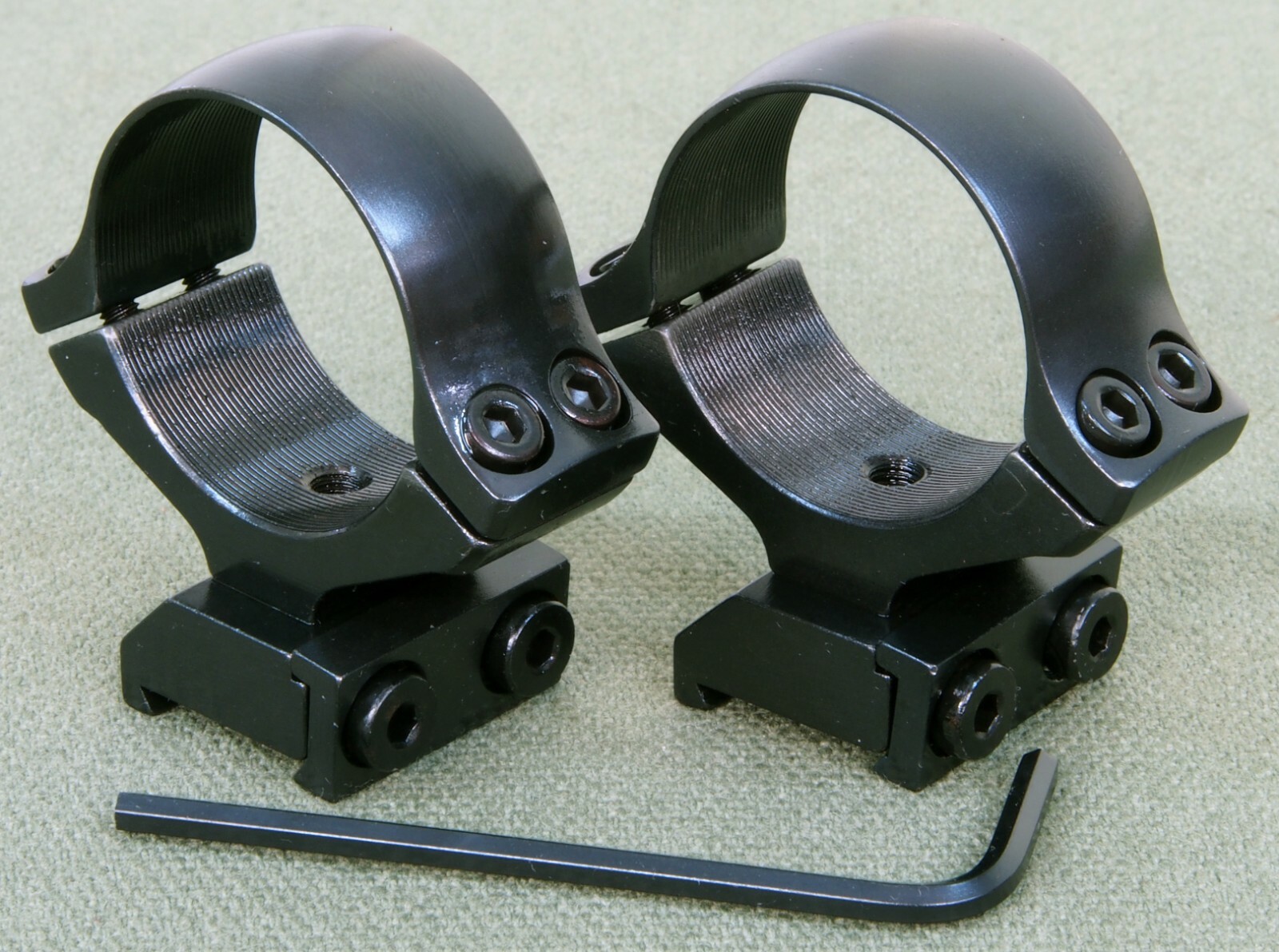 BRNO #2 scope mounts, 2 PIECE, 1 inch rings, Quality STEEL MATTE Black / Blue.