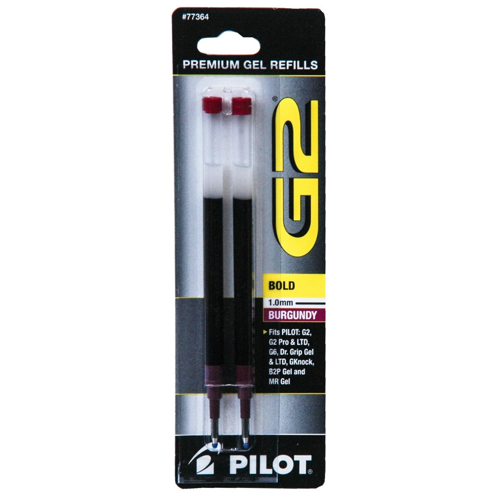 Pilot G2 10 Burgundy 1.0mm BOLD Point Burgundy Gel Ink Rollerball Pens & Refills