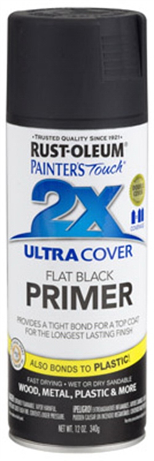 Rust-Oleum 249846 Black Interior/Exterior Paint & Primer Spray 12 oz. 6 Pack
