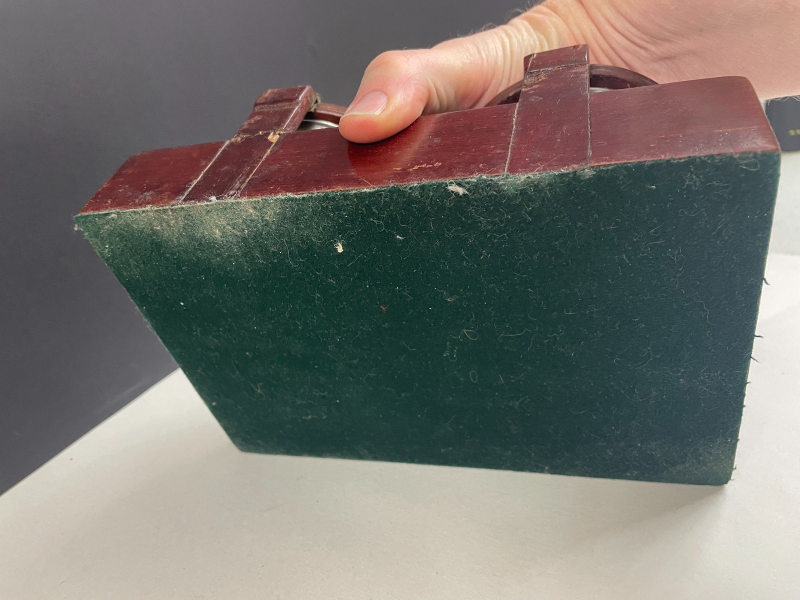 Antique Soennecken Mahogany & Brass Two Ink Table Inkwell ~ Germany