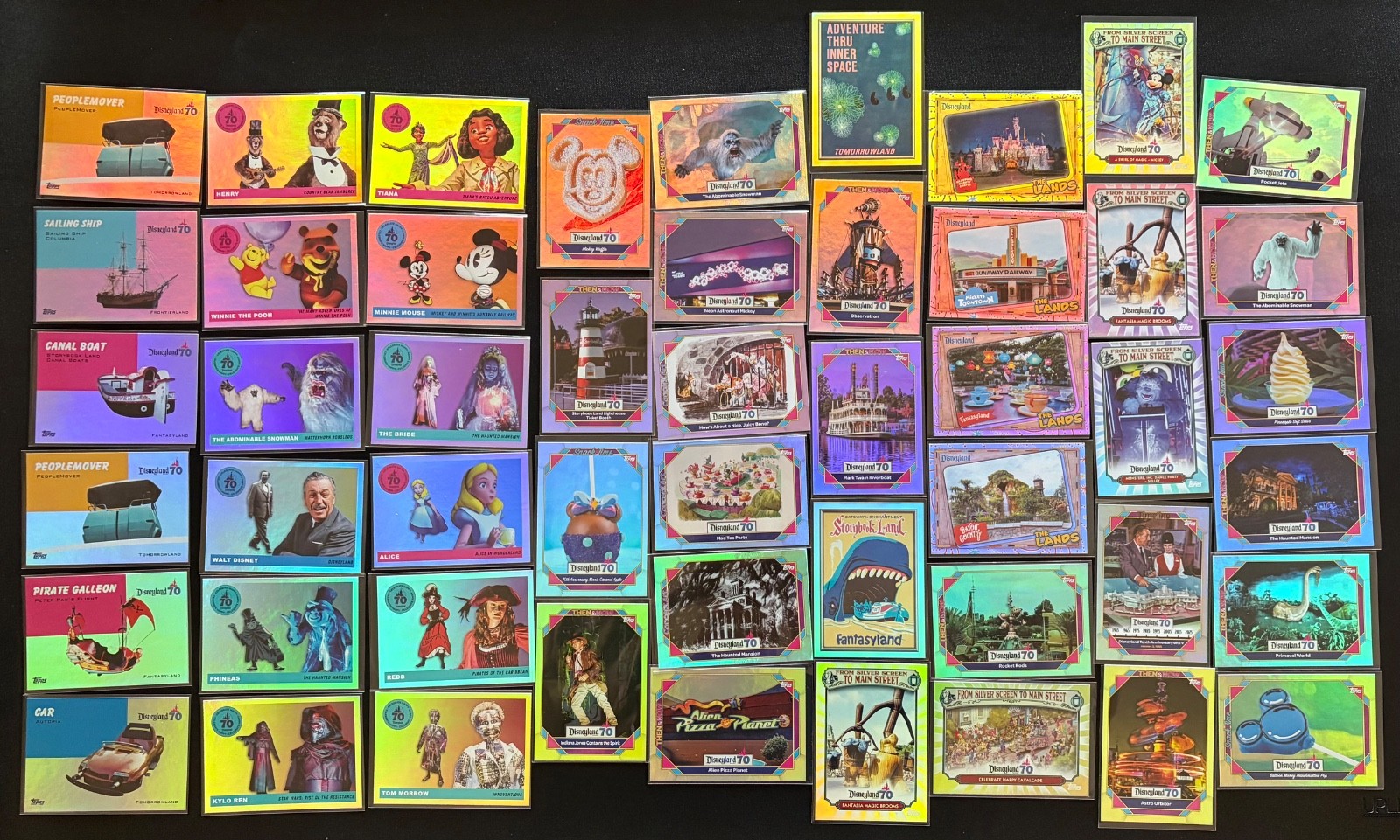 LOT of (78) 2025 Topps Disneyland 70th Anniversary ALL RAINBOW Foil Cards