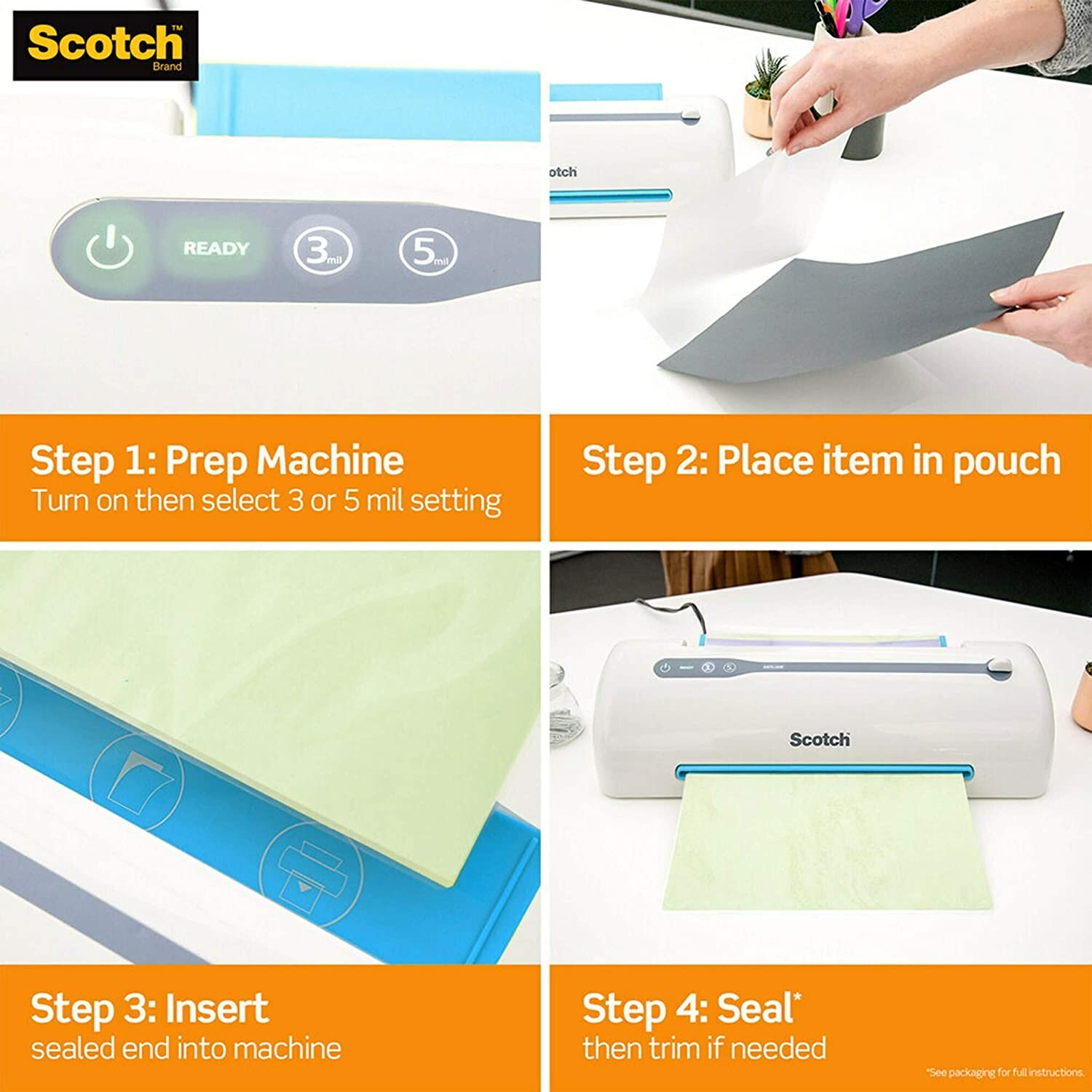 Scotch Thermal Laminating Pouches, 5 Mil Thick for Extra Protection,...