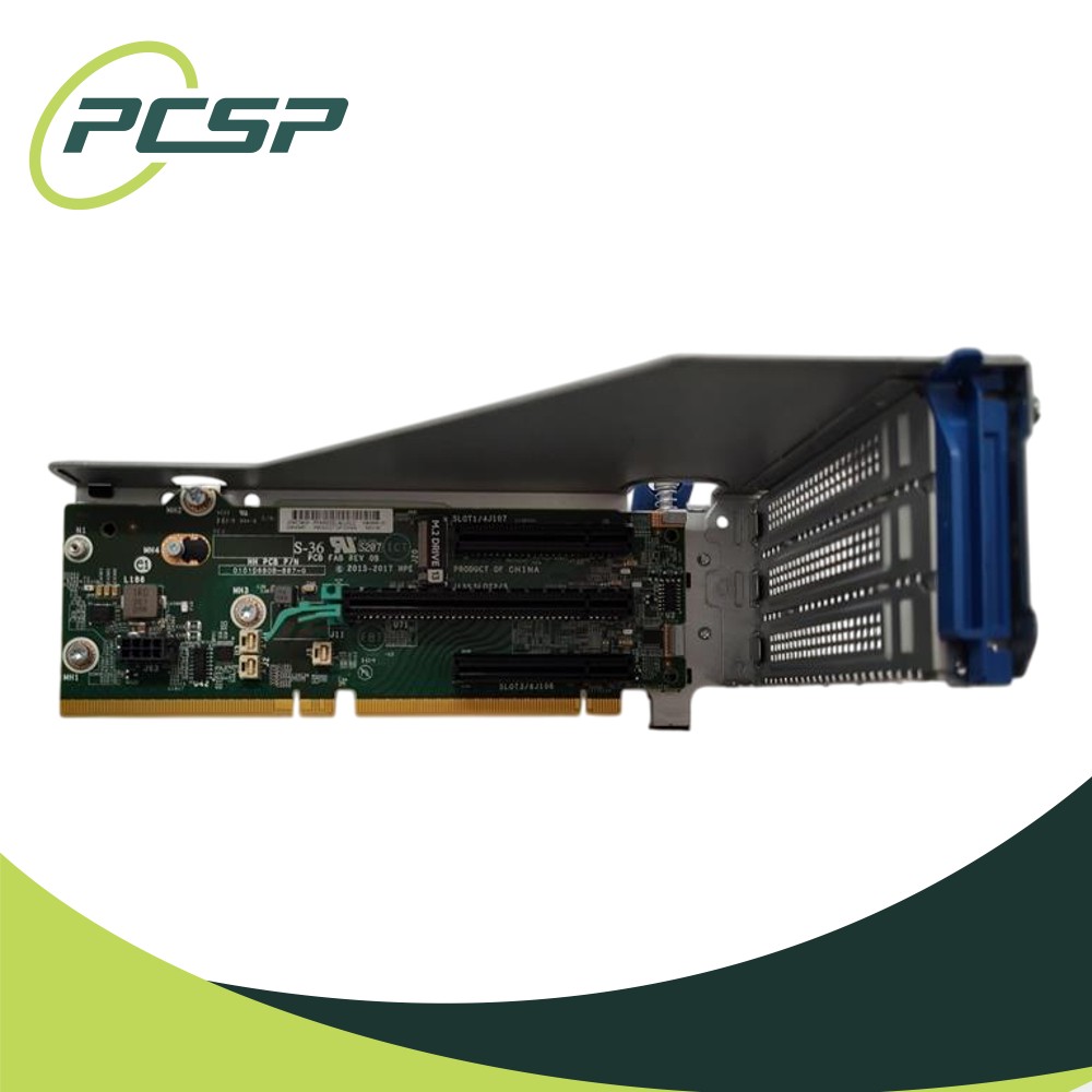 HP DL380 Gen10 PCI Riser w/ Dual SATA M.2 + 3 PCIe Slots – 877946-001