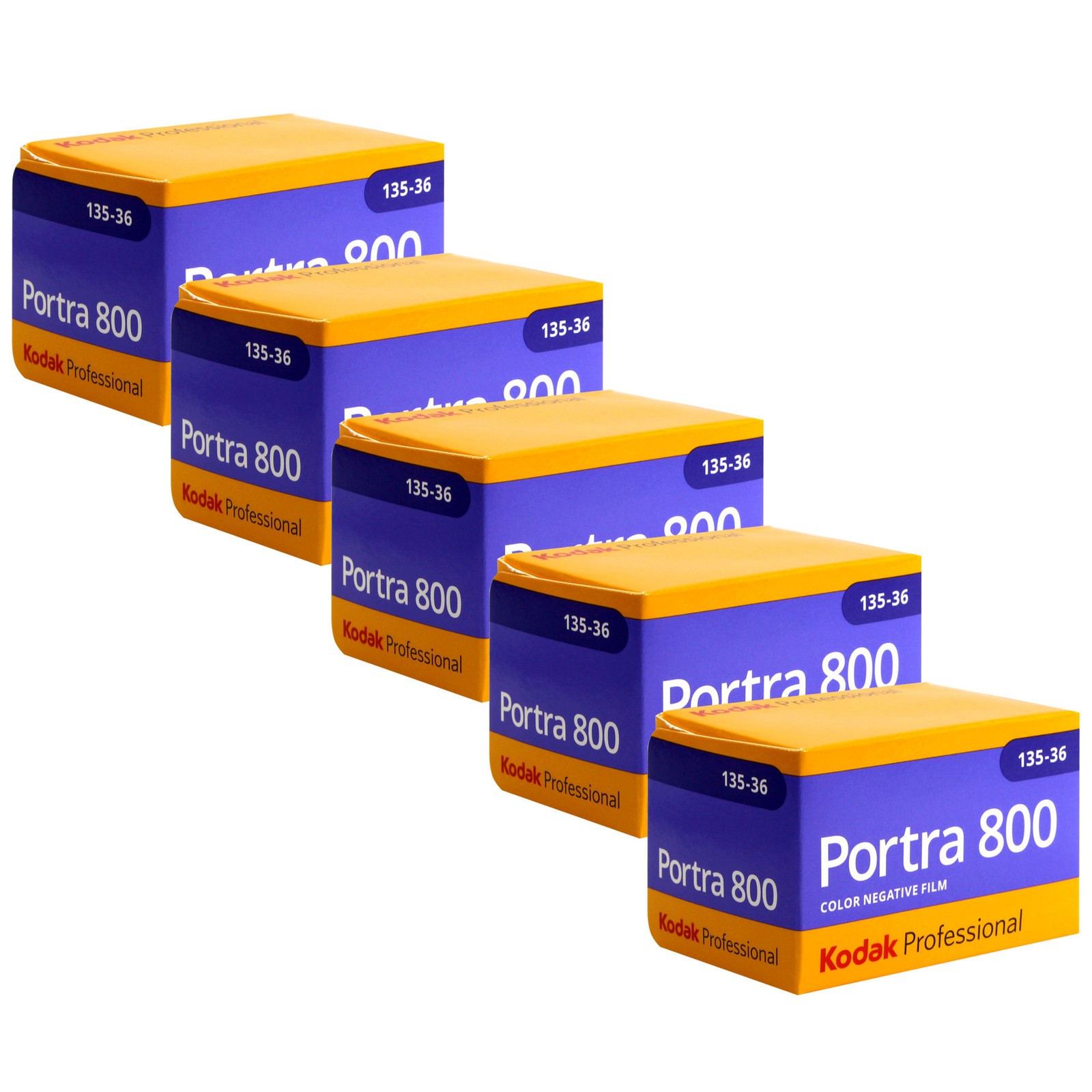 Kodak Portra 800 Color Negative Film (35mm Roll Film, 36 Exposures) - 5 Pack