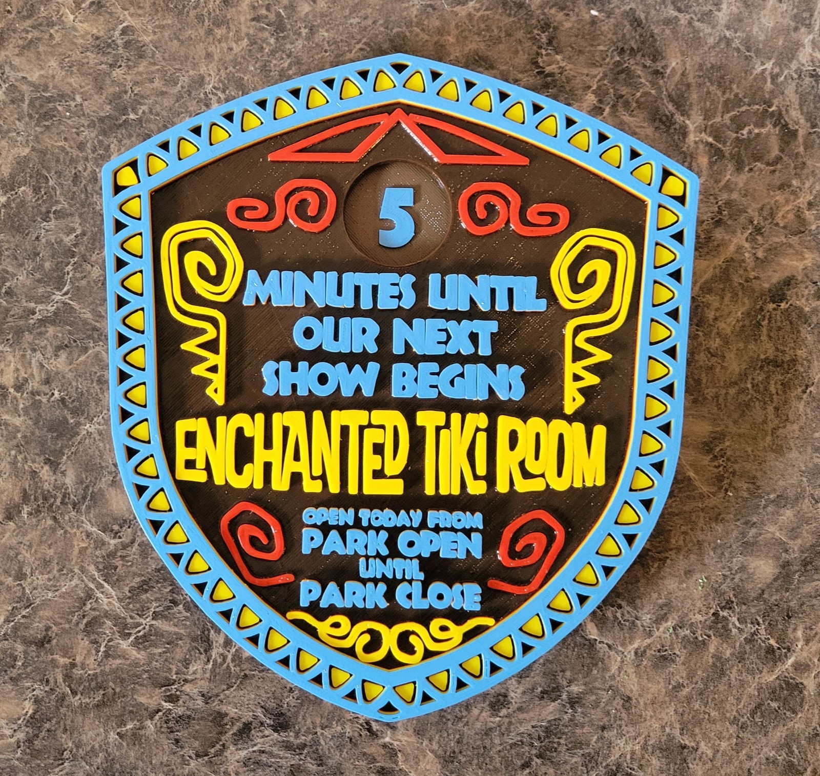 9 x 7.5 inch Enchanted Tiki Room Next Show Sign Adventureland Replica Plaque