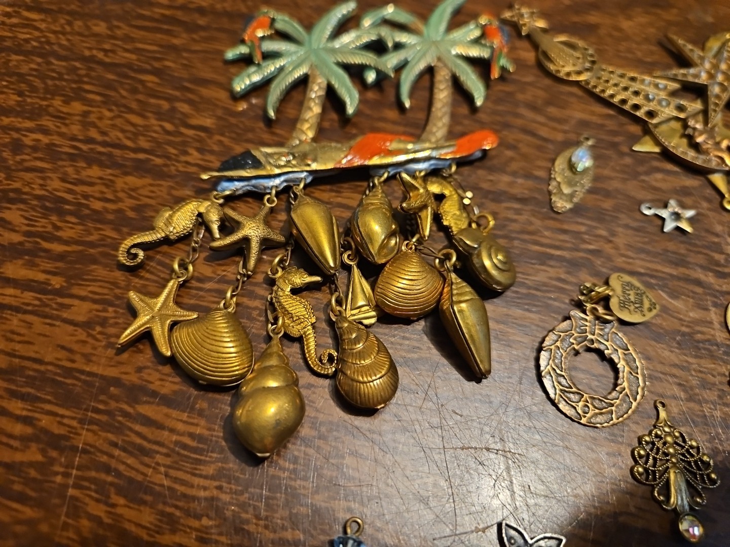 Lot Of 50 Mixed Parts Pcs France Vintage 60s Brass Stampings Findings Jewelry 14