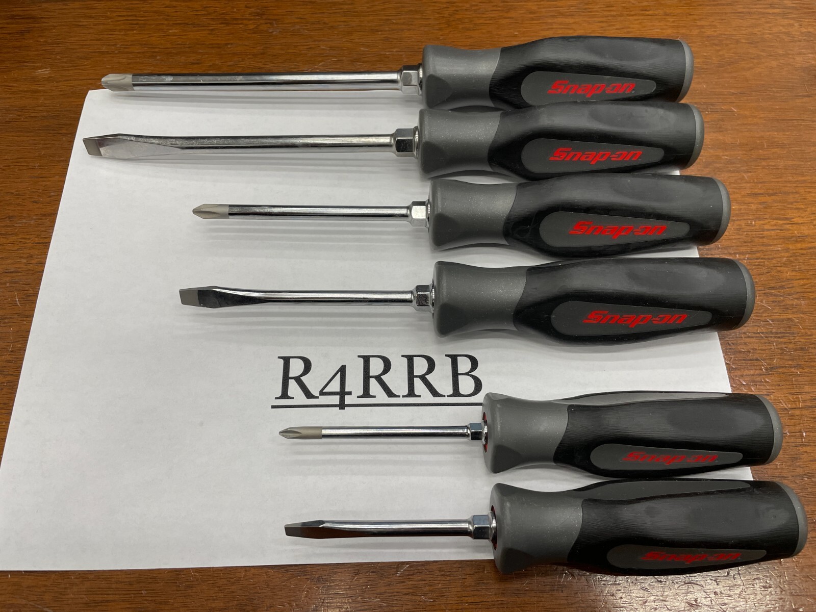 Snap-on Tools USA NEW 6PC Dark Titanium Soft Grip Screwdriver Lot Set SGDX60BDT