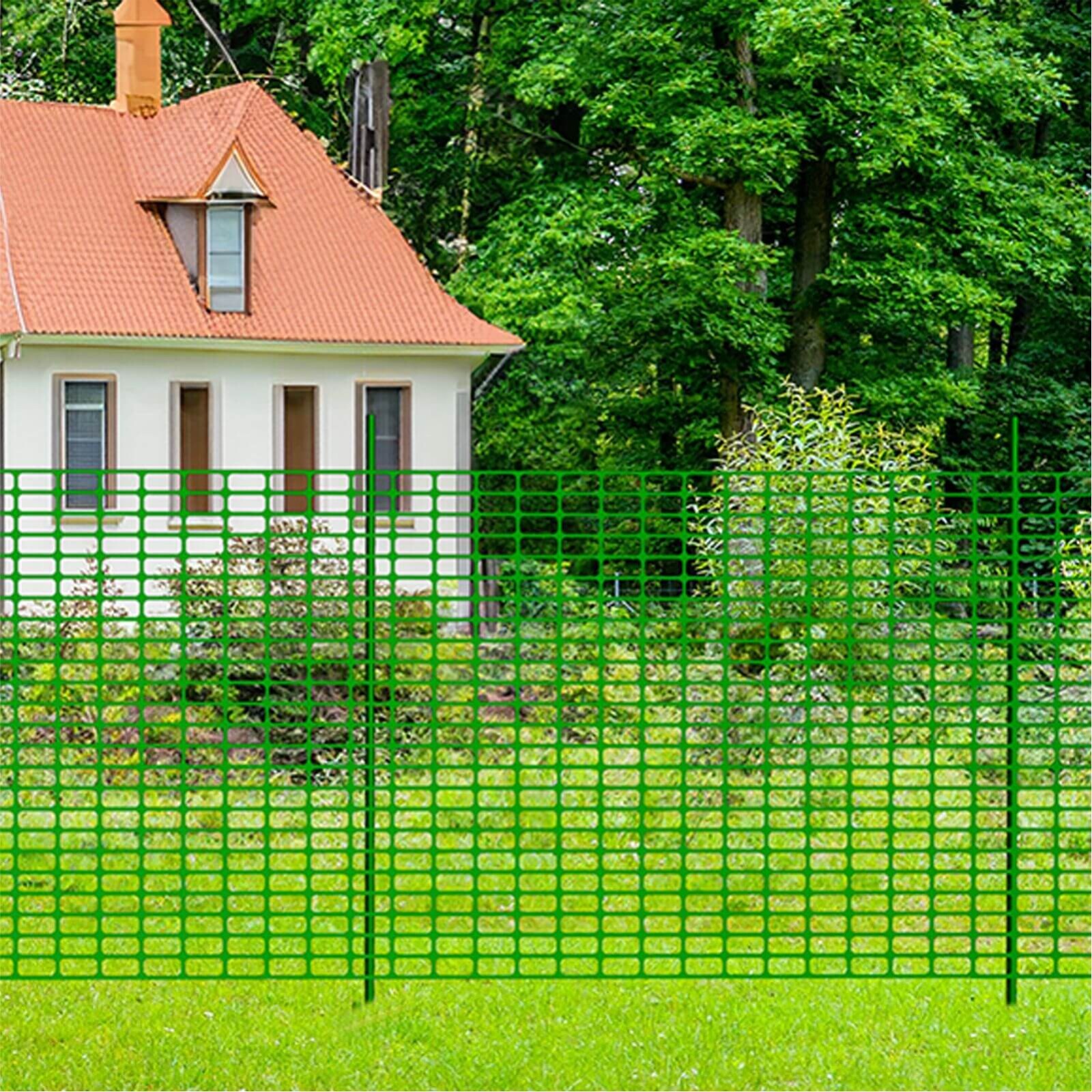 2pcs 40lnchx200Ft Green Mesh Fence with Stakes and Zip Ties for Garden Fence