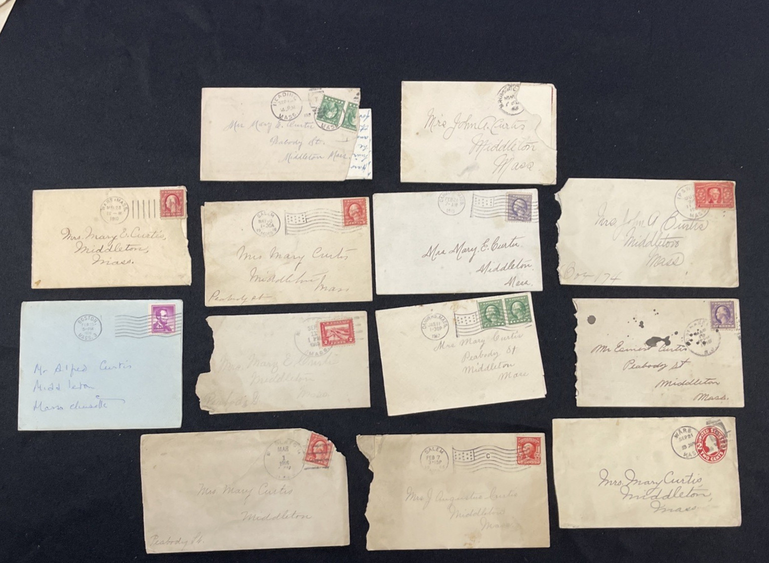 Lot of 34 Letters Mrs Mary Curtis Middleton Massachusetts 1900 - 1920