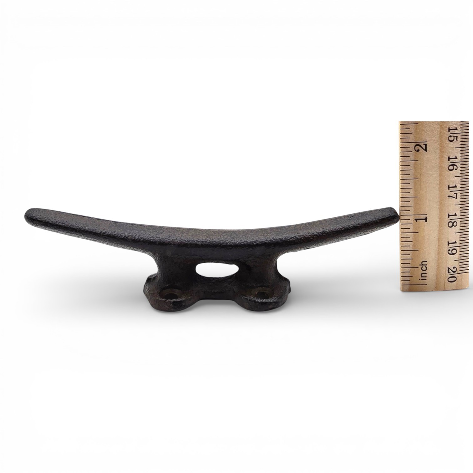 2 Cleat Boat Hooks Handles Cast Iron Ship Dock Nautical Decor Rustic Finish 5 in