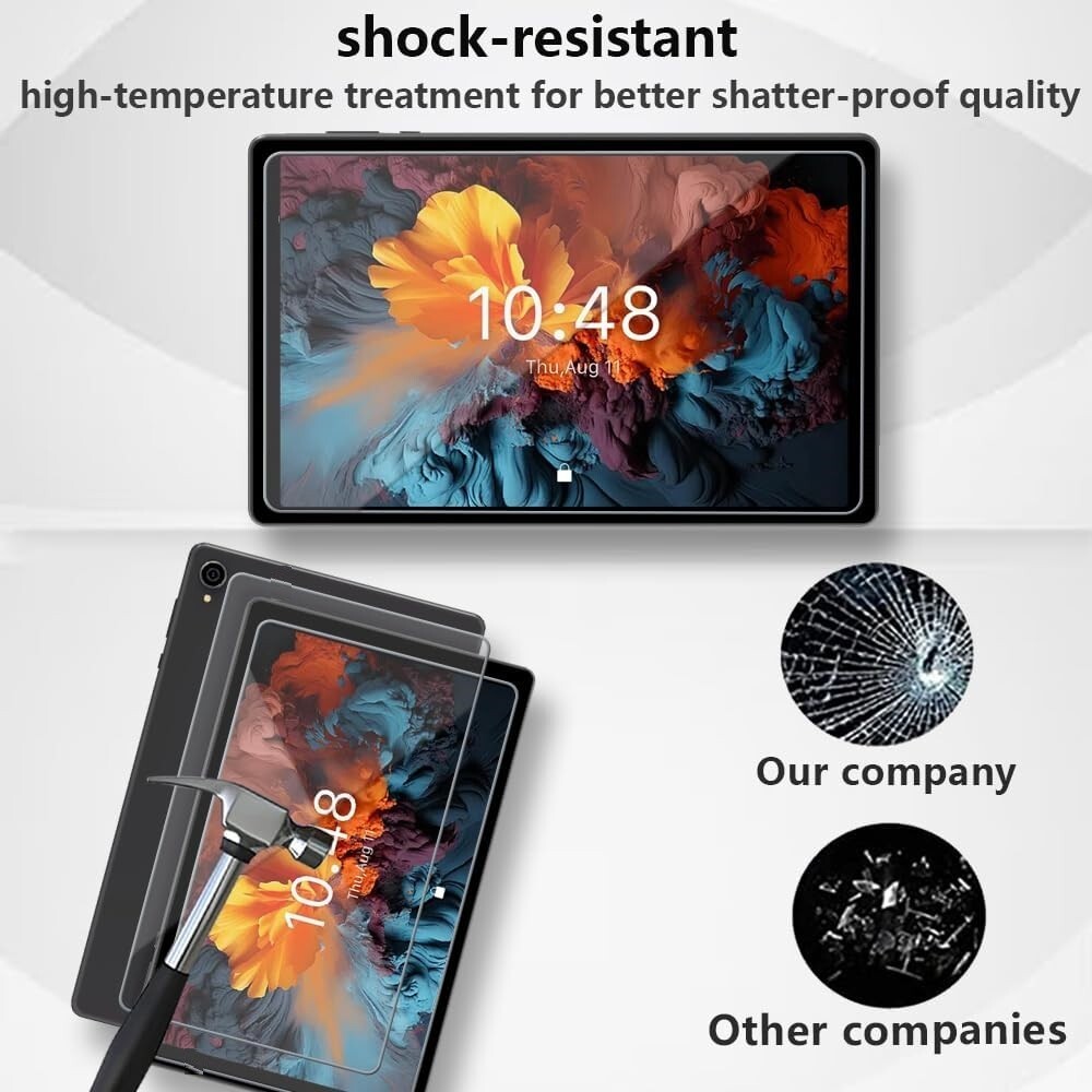 (2 Pack) Screen Protector For 10.1" Android Tablet (Model: C107) Tempered Glass