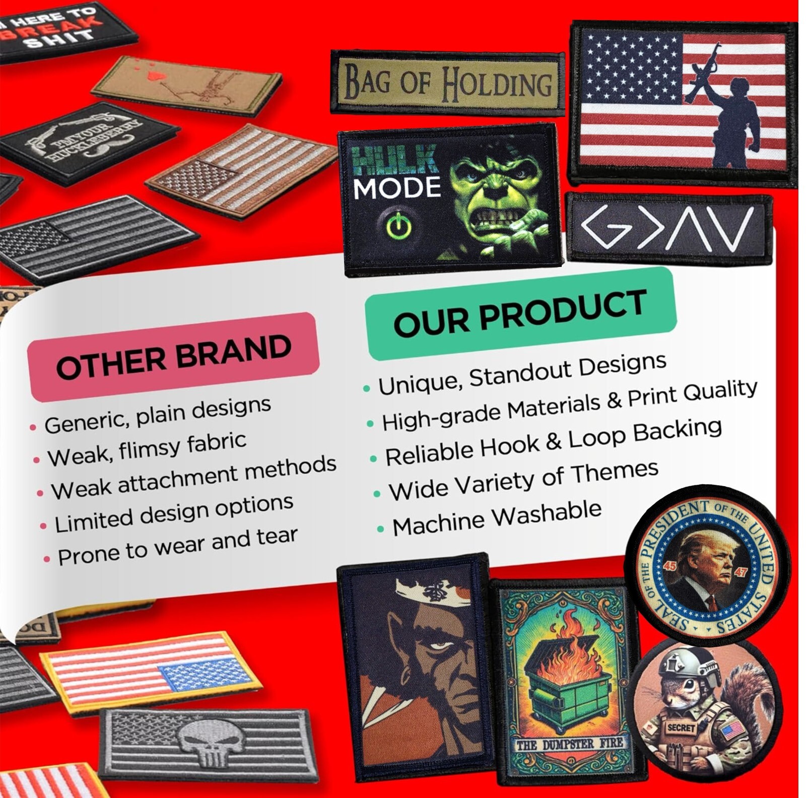 Operation Epic Fury Patriotic Morale Patch USA Israel UAE 2x3" tactical patch