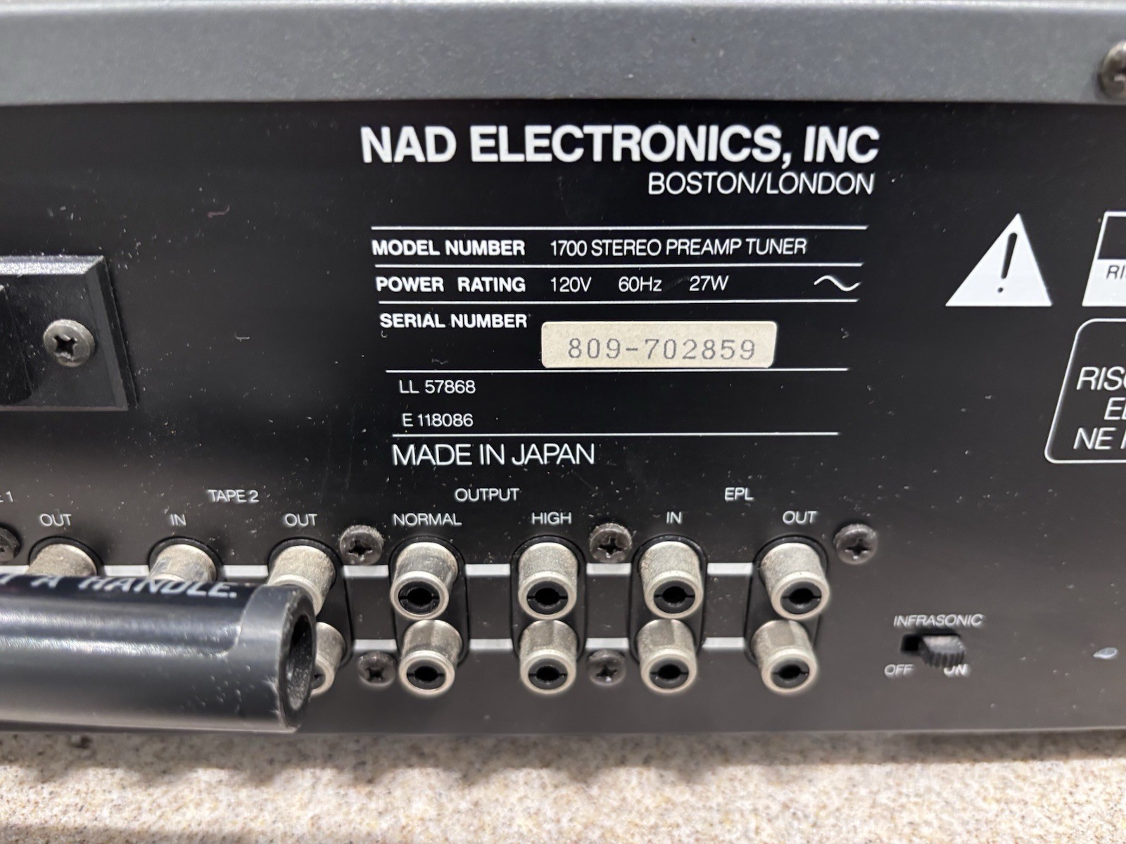 NAD Monitor Series 1700 Preamp Tuner NICE!