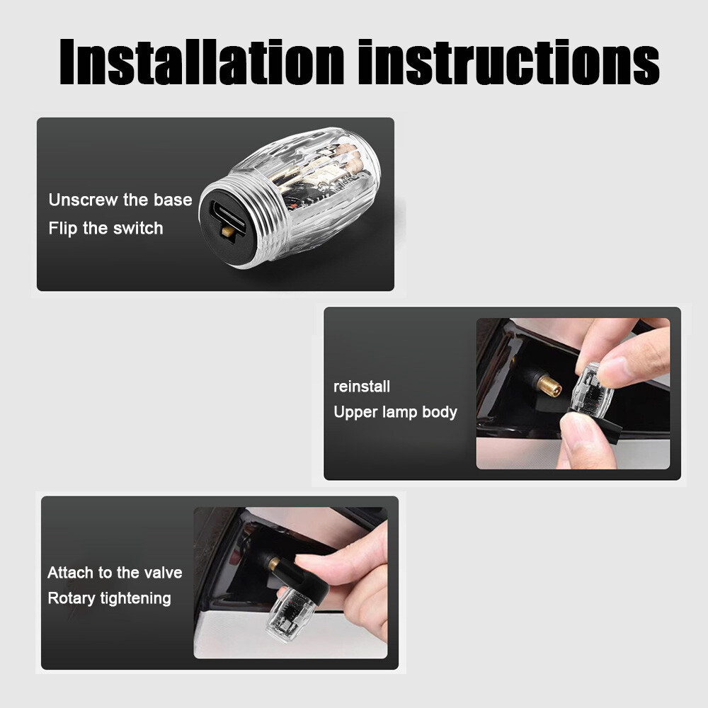 4Pcs Wheel Colorful Tire Light Valve Stem Cap Flashing Car Truck Motorcycle Bike