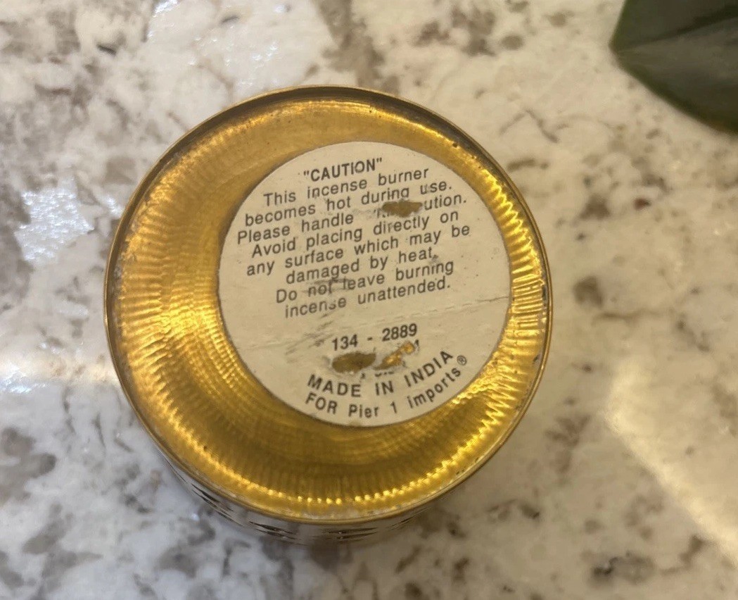 Pier One Brass Incense Burner Candle Holder Christmas Tree Shape luminary