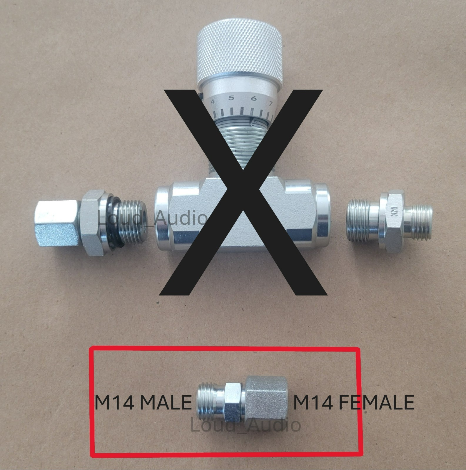 Hydraulic Flow Control Fitting,Mini Excavator,AGT,Inline,M14,SS,Reduce Jerkiness