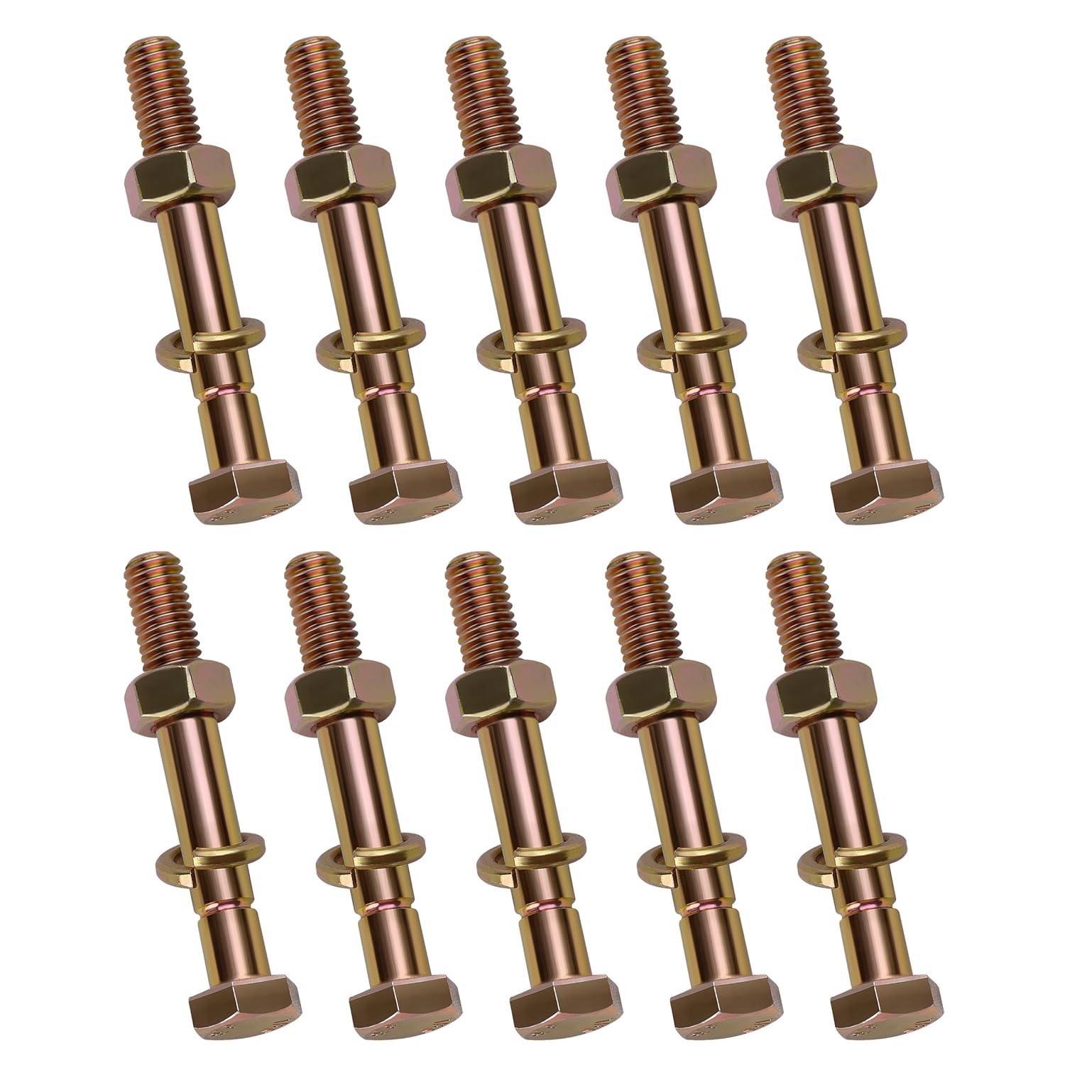 10 x 70060-02808 Shear Bolts Fits Kubota BX2750 Snowblower 5/16inx2-1/4in Gold