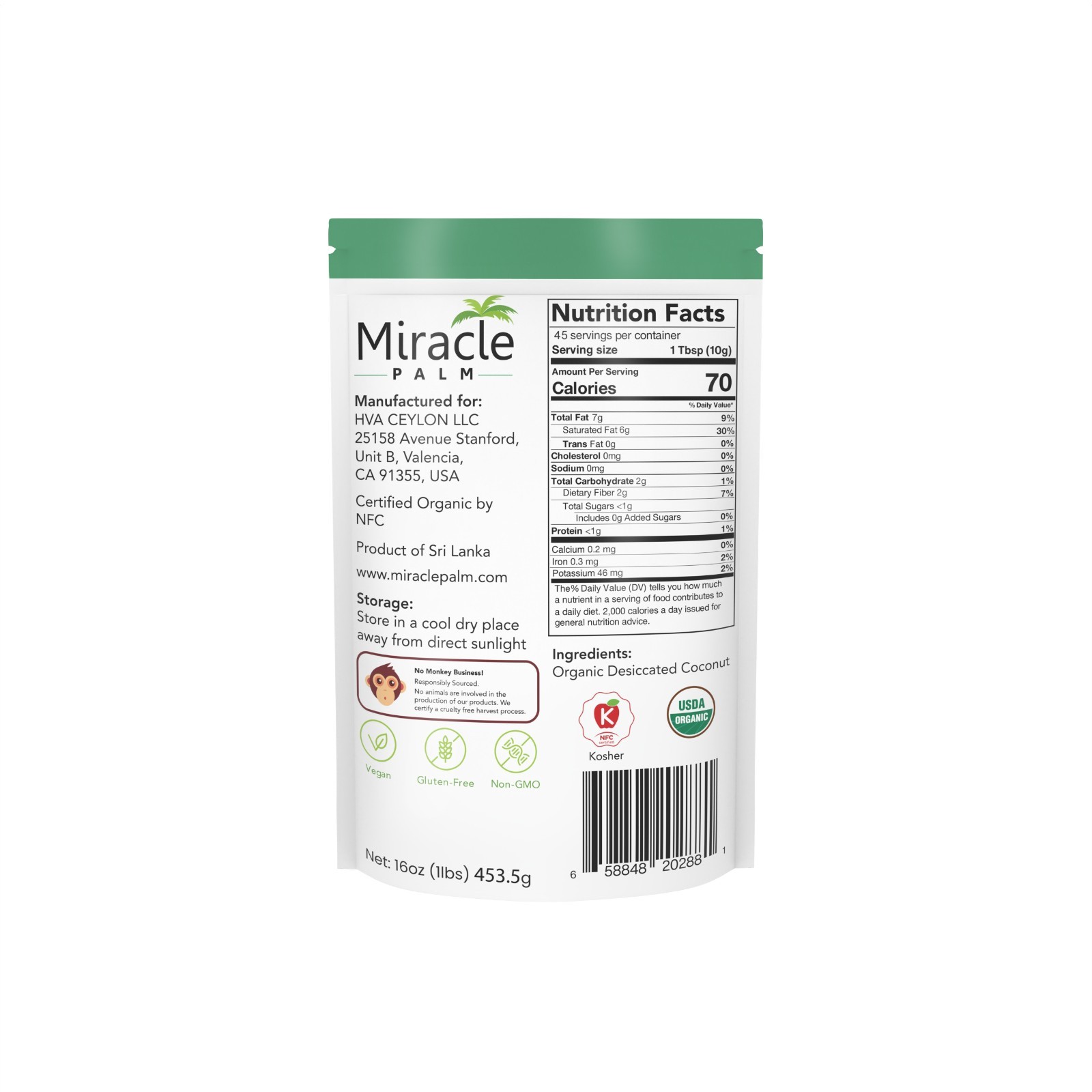 Organic coconut shredded