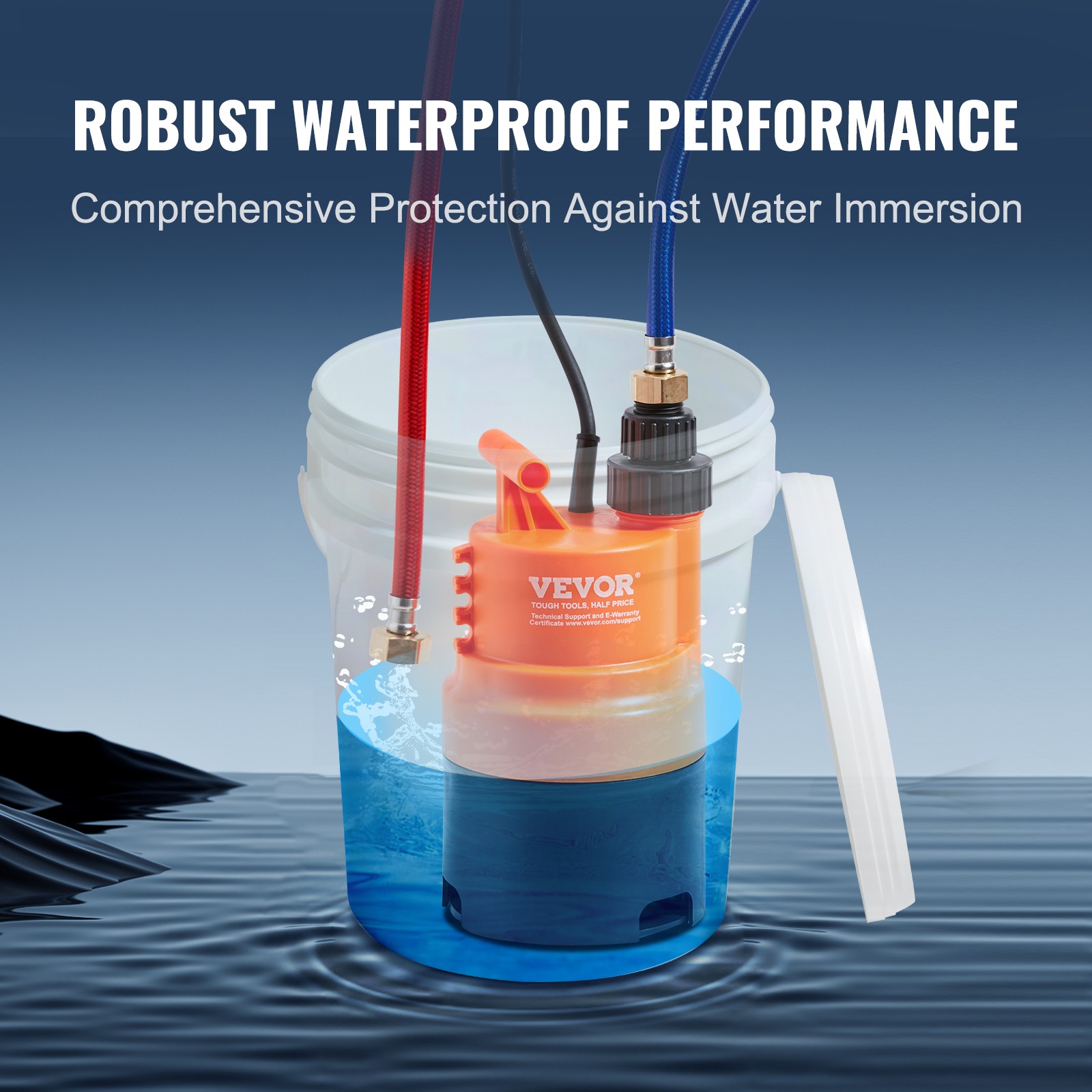 VEVOR Tankless Water Heater Flushing Kit w/ Pump & 5 Gallon Pail & Descaling