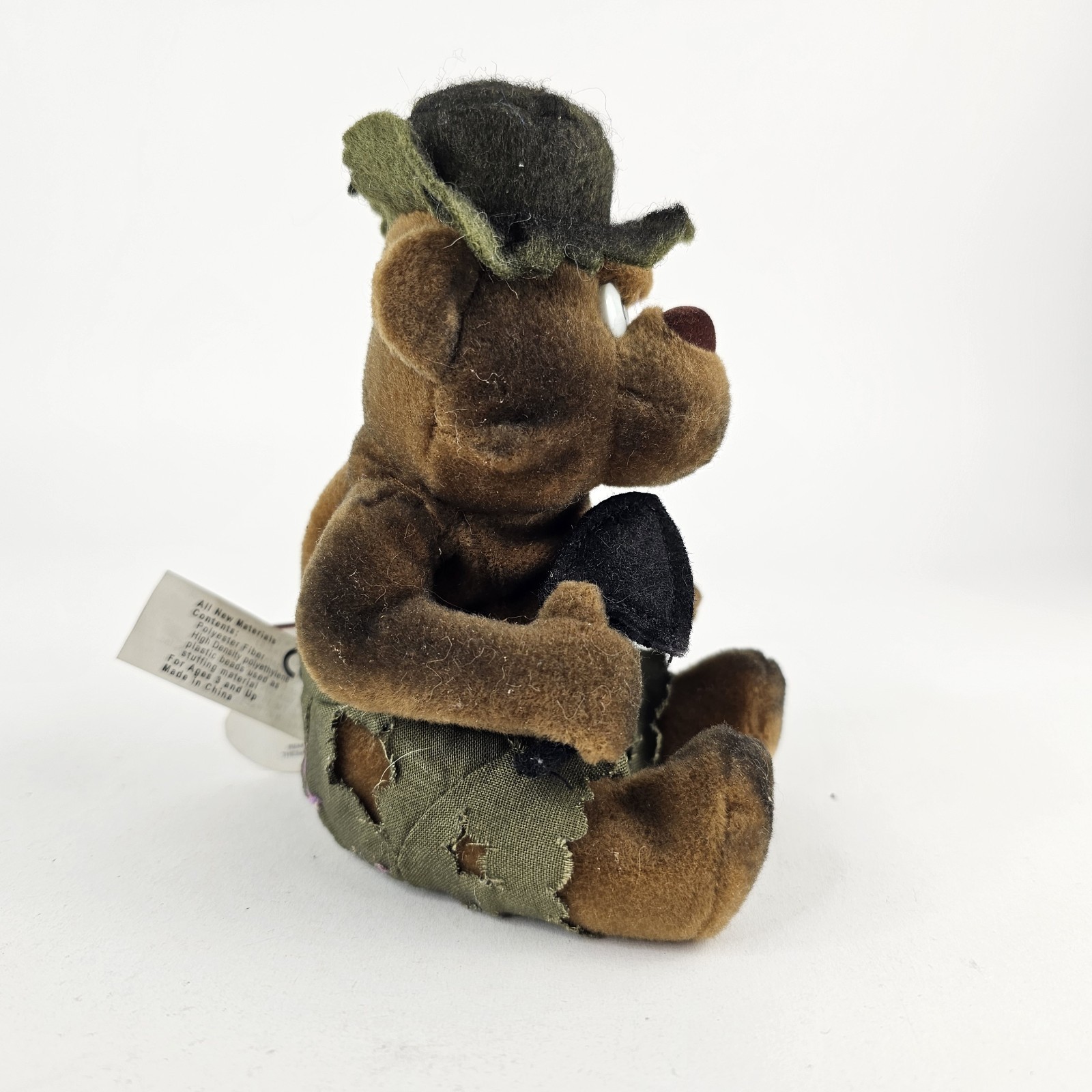 Vintage 1998 Meanies Series 2 Burny The Bear Burnt Fire Plush W/ Tag