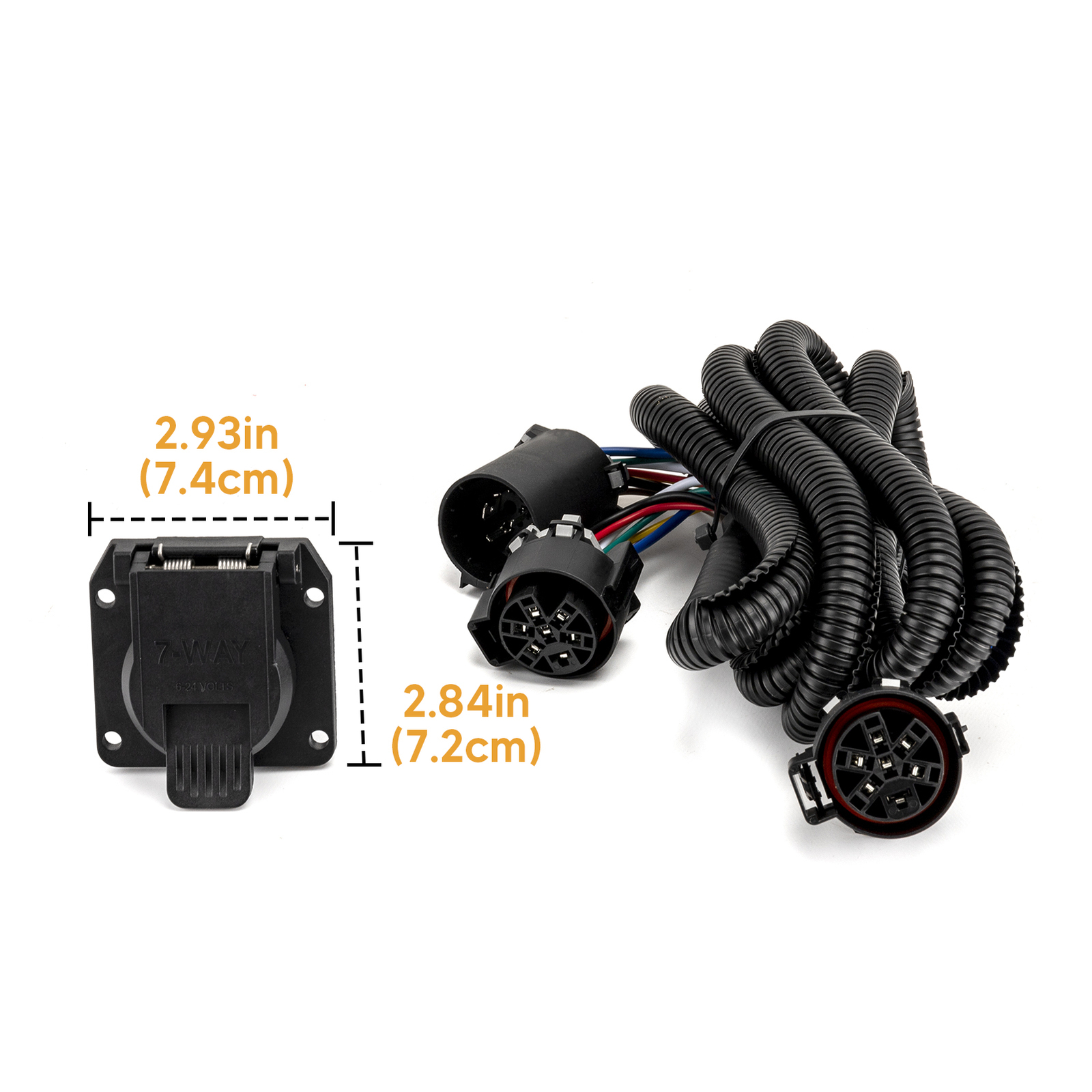 For 99-16 Ford F-250 Super Duty ,7FT 7 Pin Trailer Plug Wiring Harness Extension