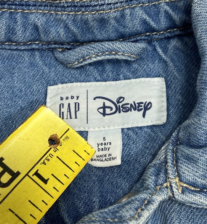 Gap Disney Minnie Mouse Embroidery Denim Jacket Size 5 100% cottom
