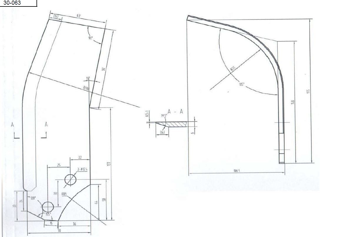 1 set (2 pcs) Tiller Tines blade for Gearmore Tiller C85-105, 4811400 4811401