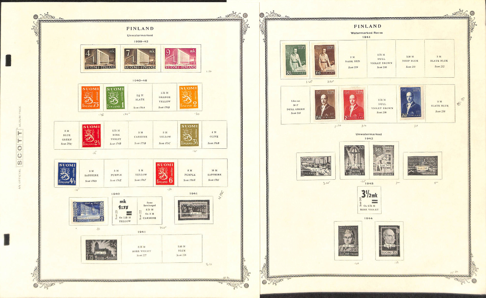 Finland Stamp Collection on 60 Scott Specialty Pages, 1856-1986 (BA)