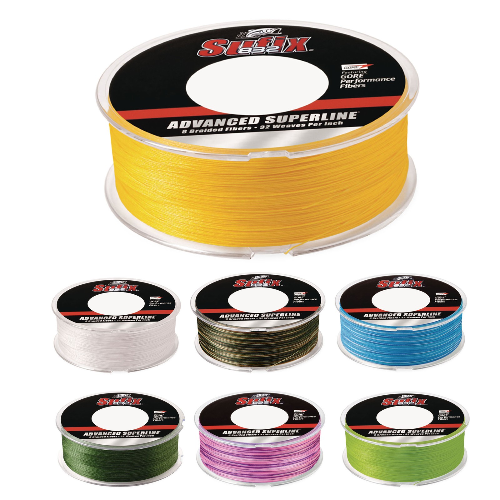Sufix 832 Advanced Superline Braid Fishing Line 600 Yard Spool, Pick Color/Class