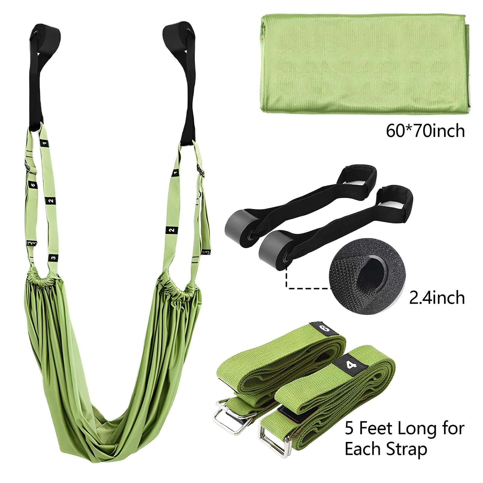 Leg Stretcher Strap w/ Door Anchor - Flexibility & Yoga Trainer Band
