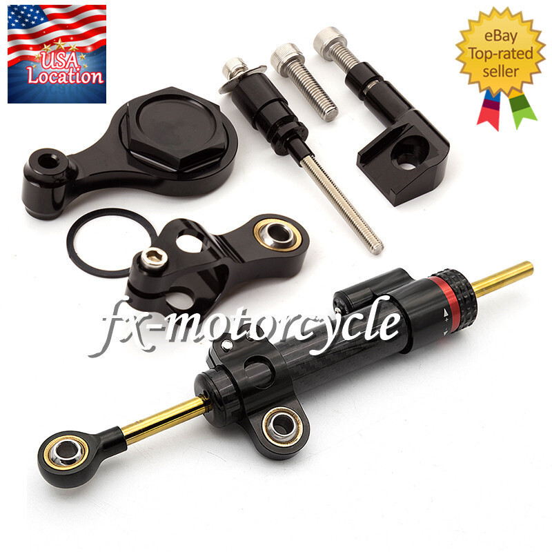 For YZF R6 2006-2020 Carbon Fiber Steering Damper Bracket Mount Kit Stabilizer