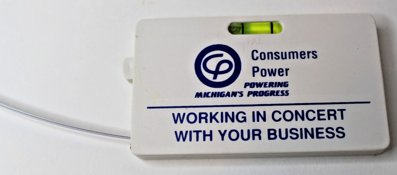 Vintage Consumers Power Advertising Tape Measure/Level Michigan