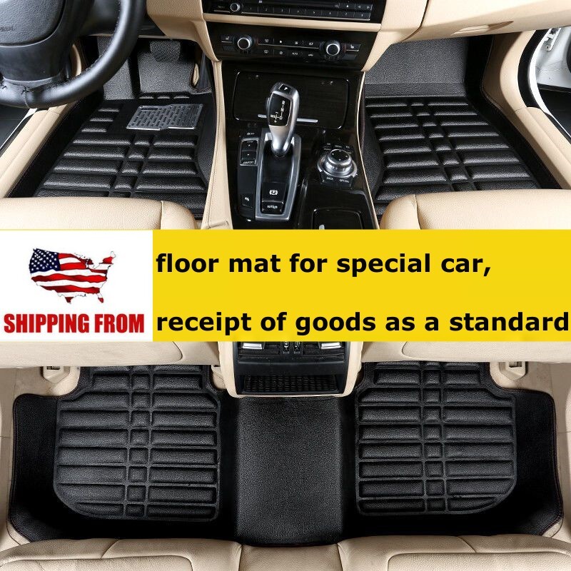 for 2007-2017 Toyota Camry Car Floor Mats Front & Rear Liner Leather Pad Black