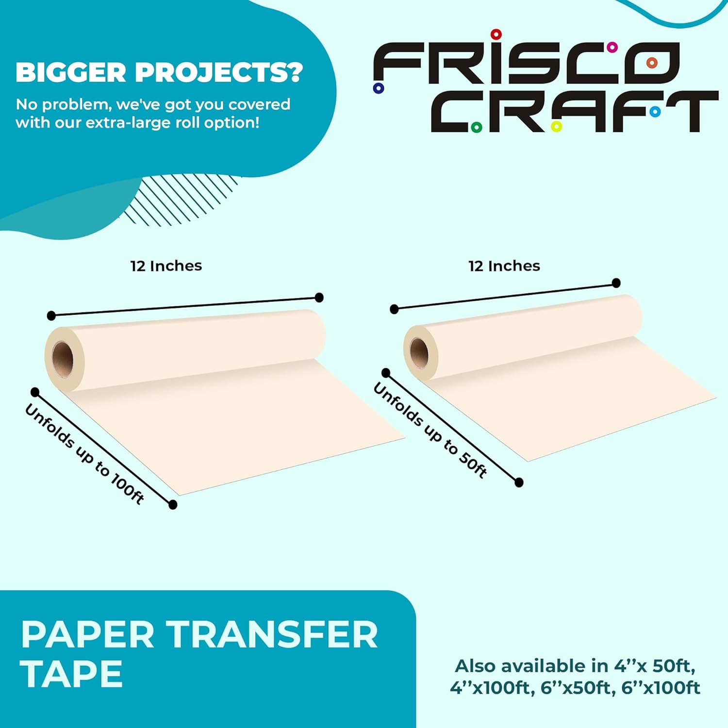 12" X 100Ft Roll of Paper Transfer Tape for Vinyl, Premium-Grade Vinyl with Lay