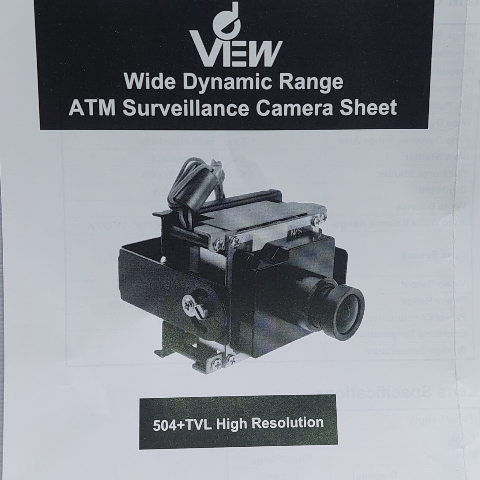 Deview View WD29ATM camera Wide Dynamic Range, Day/Night 2.9mm Fixed Lens. New