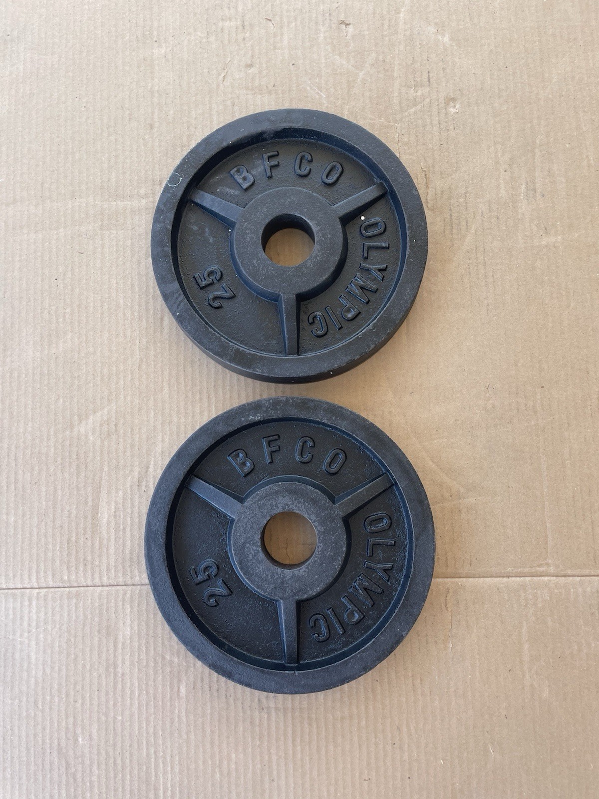 BFCO Vintage Olympic 2” 25 Lb Weight Plates 2x25Lb Total 50 Lbs