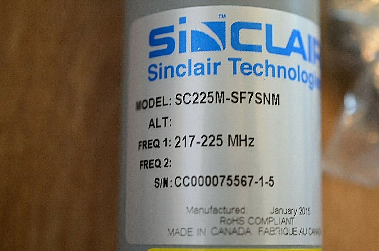 Sinclair Technologies 217-225 MHz Antenna Model SC225M-SF7SNM w/ Mounting Kit