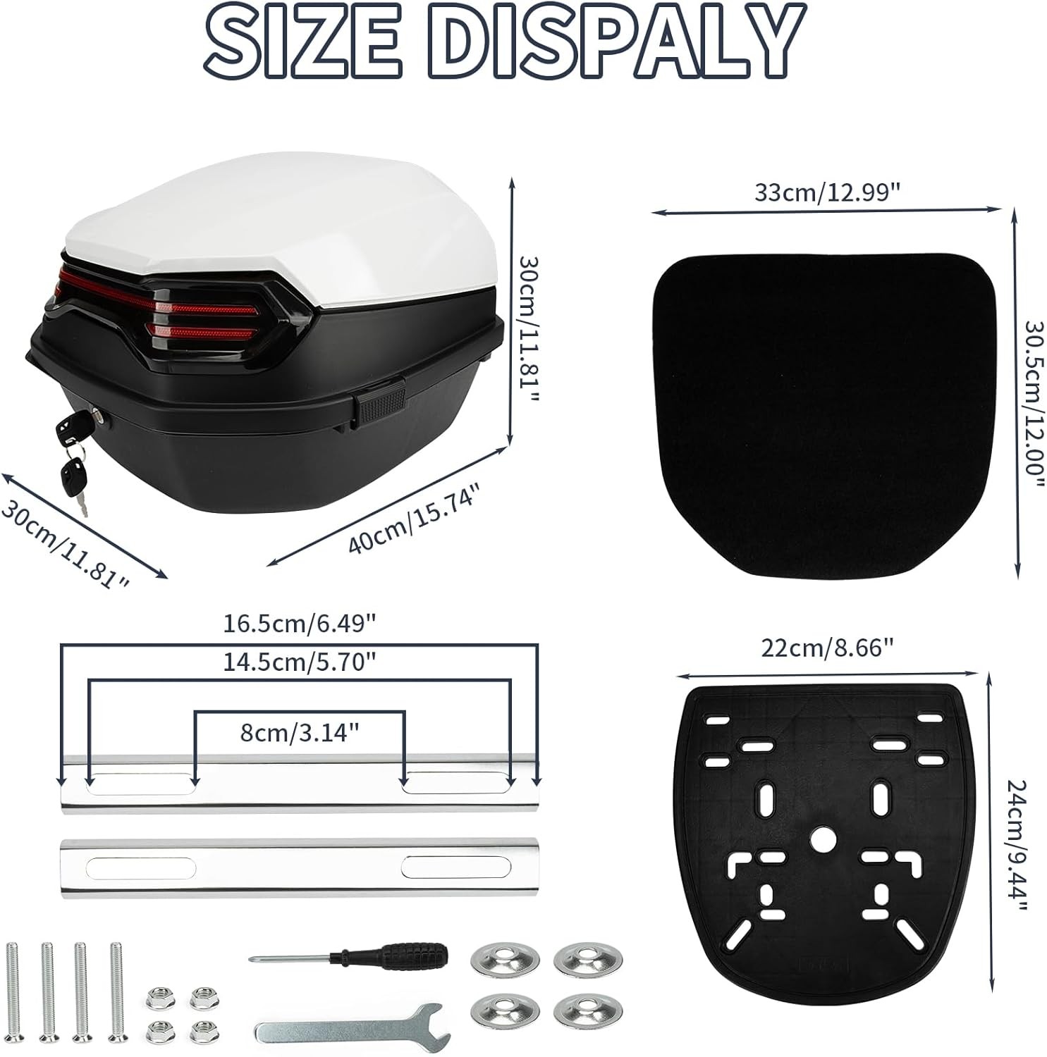 Universal Tail box with soft backrest Waterproof Mount Helmet Luggage Box