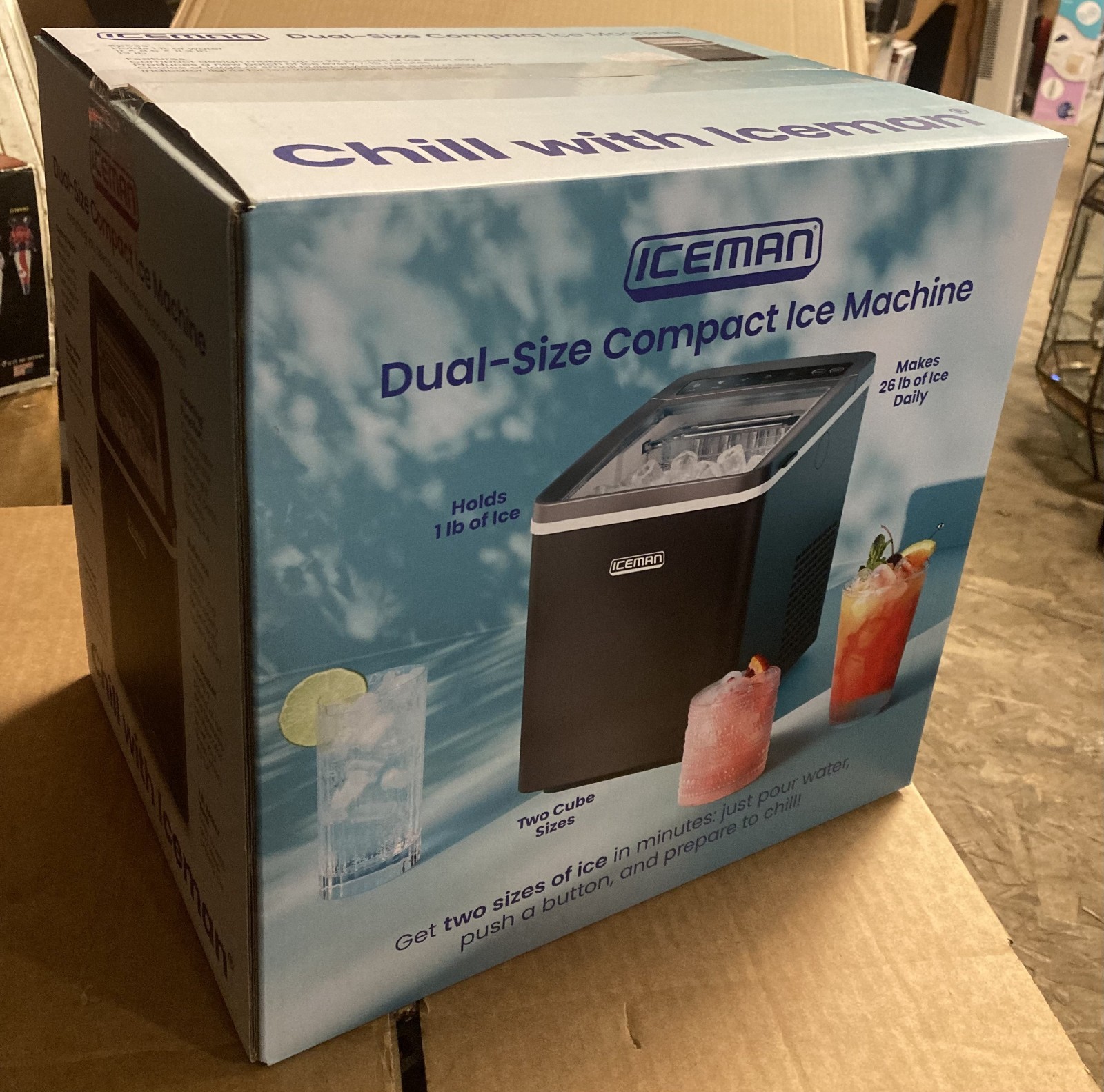 Iceman by Chefman Dual-Sized Compact Ice Machine, Includes Ice Basket & Scoop