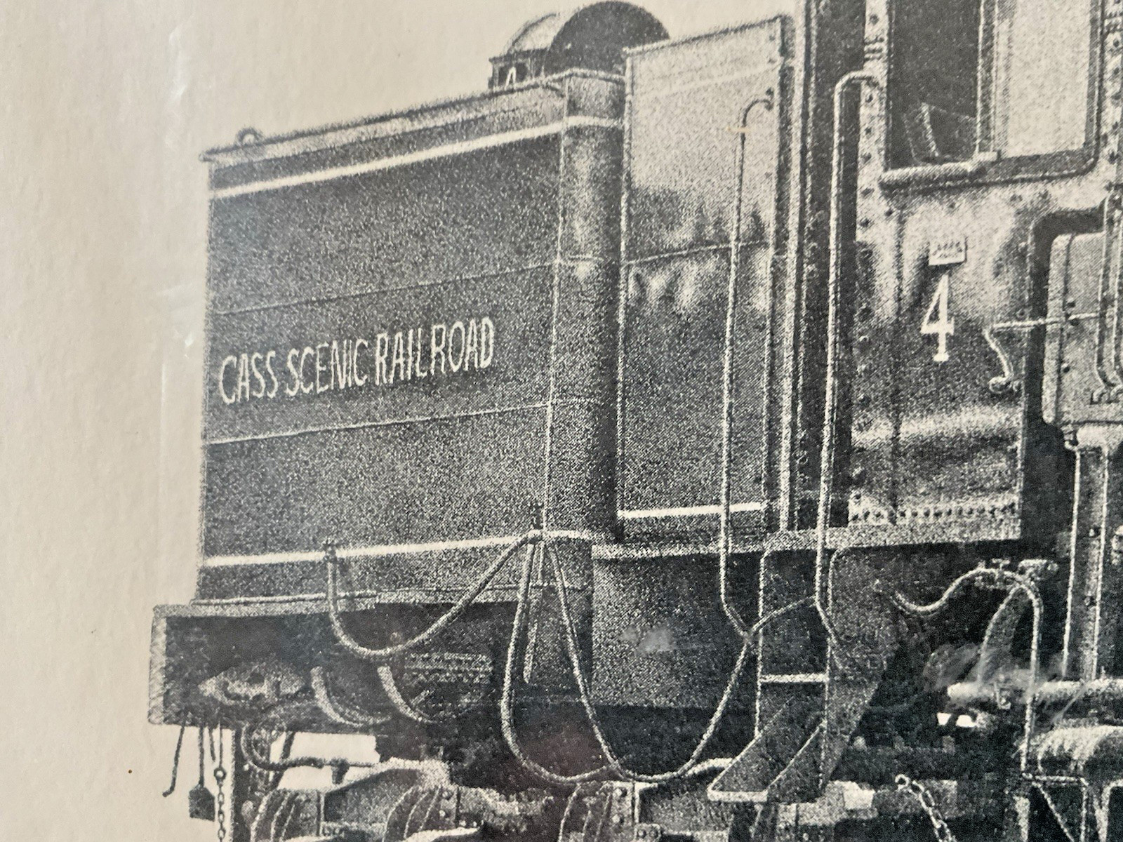 VTG 1978 Frederick W Bartlett II Cass Scenic Railroad Shay Locomotive Lithograph