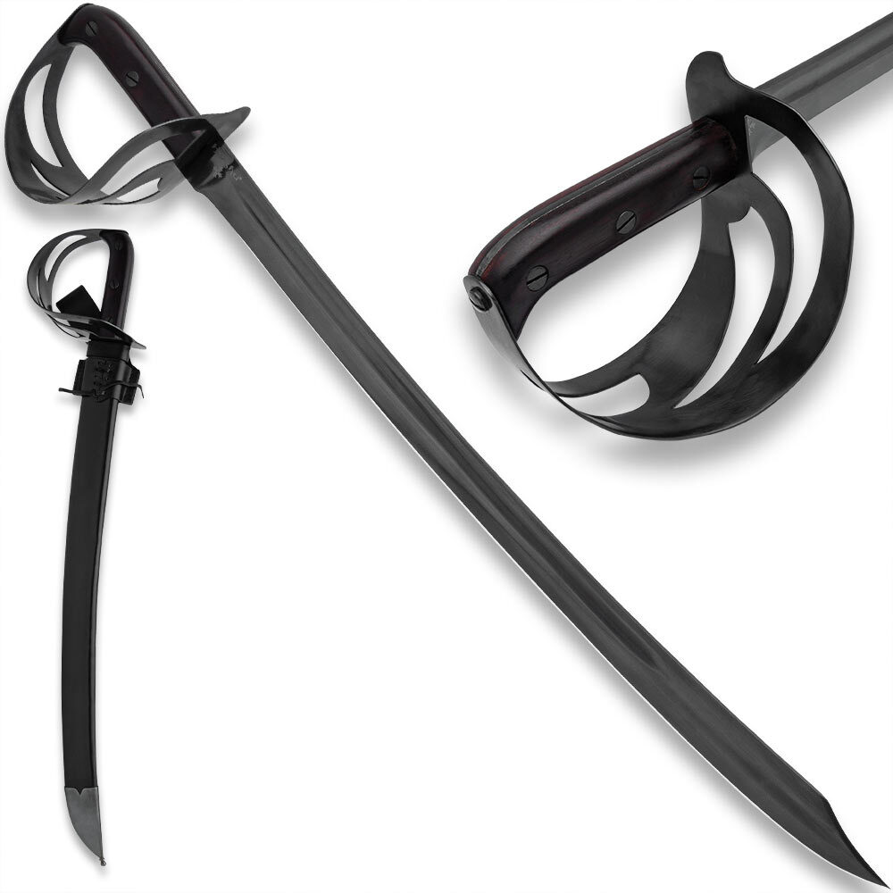Honshu 1917 Hybrid Cutlass | Carbon Steel Blade | Pirate Sword | Overall 31 1/8"