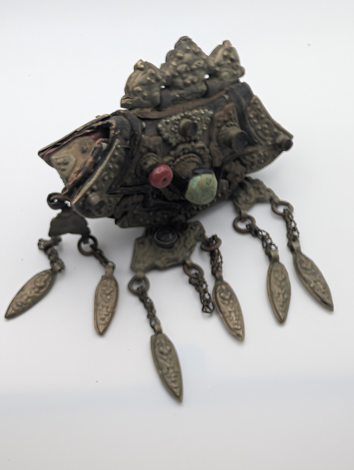 Antique 19thC Tibetan Chakmak Tinder Pouch & Matching Leather Belt Strap Set