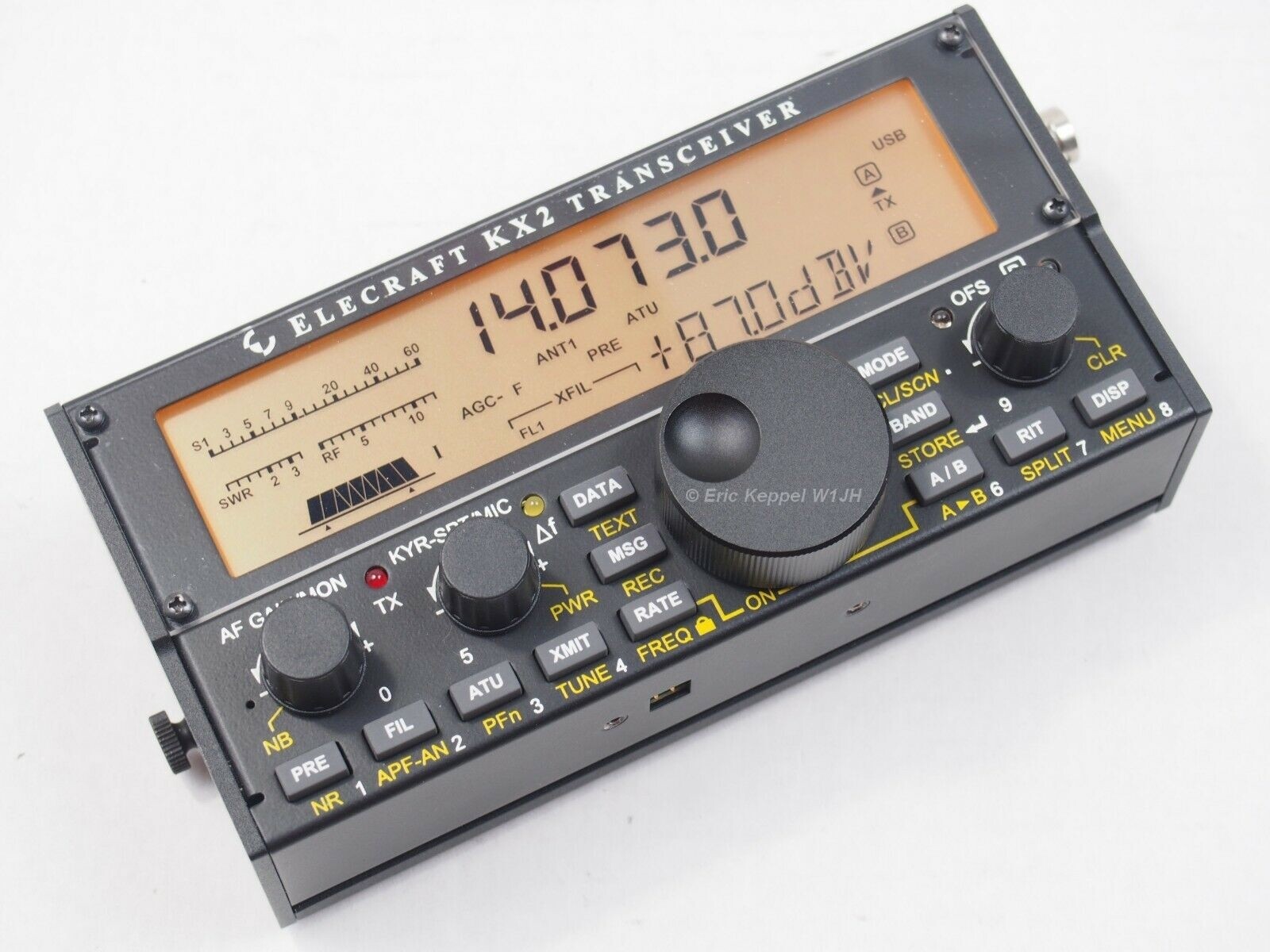 Elecraft KX2 KX1, W1JH Upgraded Black Solid Aluminum CNC VFO Knob w/Allen Wrench